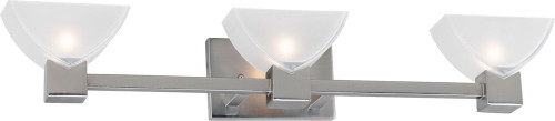 Forte 5079-03-55 Contemporary Brushed Nickel 3-Light Vanity Light Fixture