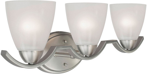 Forte 5081-03-55 Brushed Nickel 3-Light Bath Wall Sconce