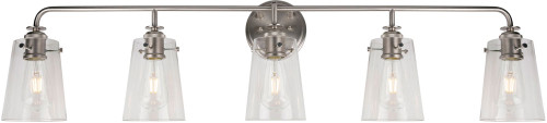 Forte 5118-05-55 Ronna Brushed Nickel 5-Light Bathroom Vanity Lighting
