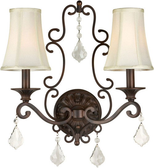 Forte 7484-02-32 Traditional Antique Bronze Wall Lighting Fixture