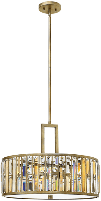 Fredrick Ramond FR33735SLF Gemma Modern Silver Leaf LED Drum Hanging Light