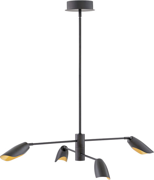 Fredrick Ramond FR35804BLK Bowery Modern Black LED 39" Chandelier Lamp