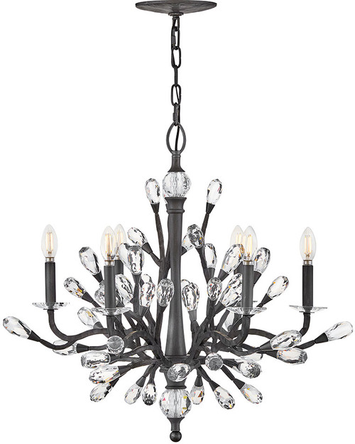 Fredrick Ramond FR46806BGR Eve Modern Brushed Graphite LED Chandelier Light