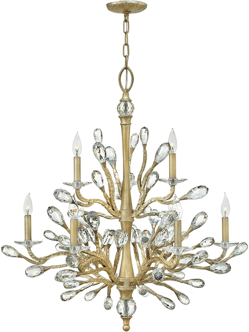 Fredrick Ramond FR46809CPG Eve Crystal Champagne Gold LED Chandelier Lighting