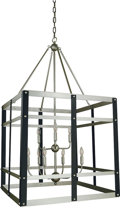 Framburg 5349-SP-MBLACK Metro Artisan Contemporary Satin Pewter/Matte Black 28" Foyer Lighting Fixture