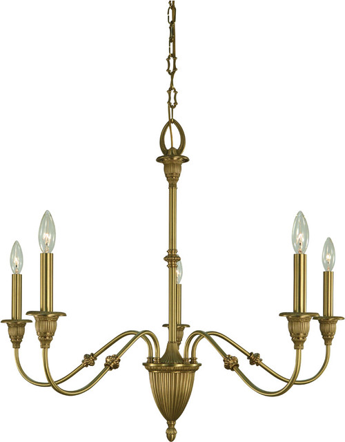 Framburg 5930 Hinsdale Brushed Brass Lighting Chandelier