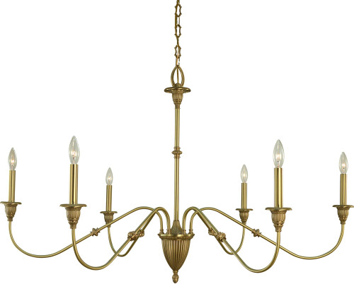 Framburg 5932 Hinsdale Brushed Brass Ceiling Chandelier