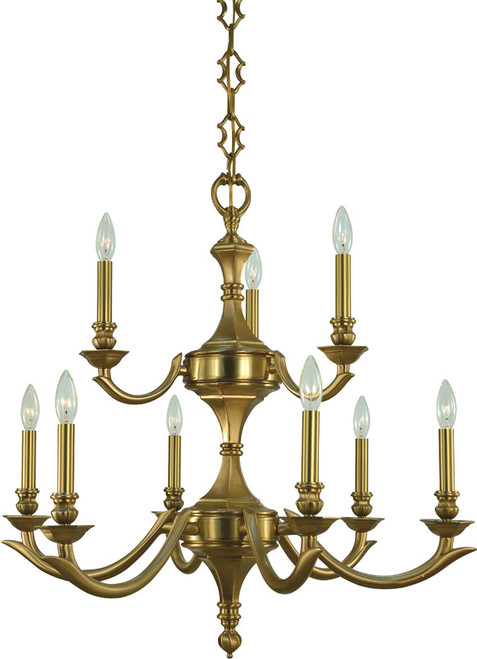 Framburg 5939 Scarsdale Brushed Brass Hanging Chandelier