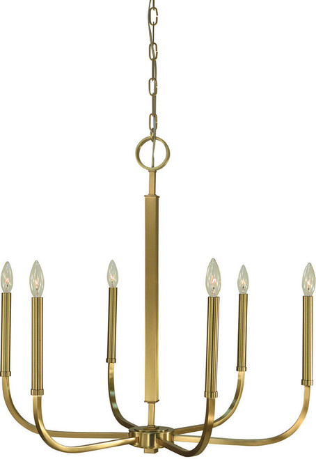 Framburg F-5876 BR Manhattan Traditional Brushed Brass Hanging Chandelier
