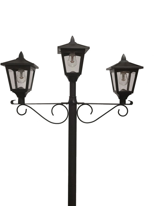 Gama Sonic 14B50063 Contemporary Solar Round Planter Exterior Post Lighting