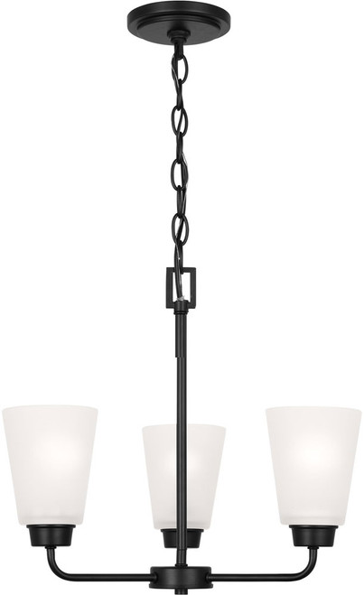 Generation Lighting 3115203EN3-112 Kerrville Modern Midnight Black LED Mini Hanging Chandelier