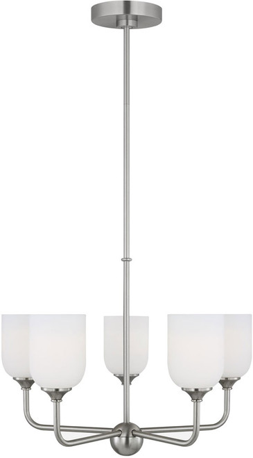 Generation Lighting GLC1085BS Emile Contemporary Brushed Steel Mini Chandelier Light