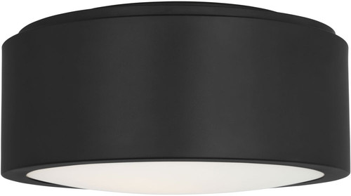 Generation Lighting GLF1041MBK Albee Modern Midnight Black 10" Flush Mount Lighting