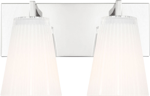 Generation Lighting GLV1102CH Upson Modern Chrome 2-Light Bathroom Sconce Lighting