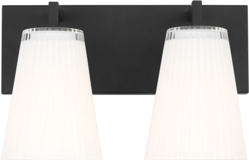 Generation Lighting GLV1102MBK Upson Modern Midnight Black 2-Light Bath Lighting Fixture