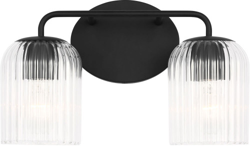 Generation Lighting GLV1132MBK Eisele Modern Midnight Black 2-Light Vanity Light