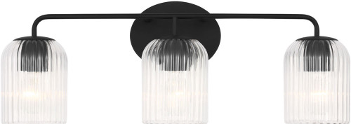 Generation Lighting GLV1133MBK Eisele Modern Midnight Black 3-Light Bathroom Light