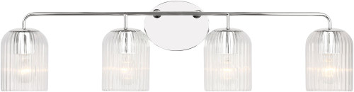 Generation Lighting GLV1134CH Eisele Modern Chrome 4-Light Bathroom Vanity Lighting