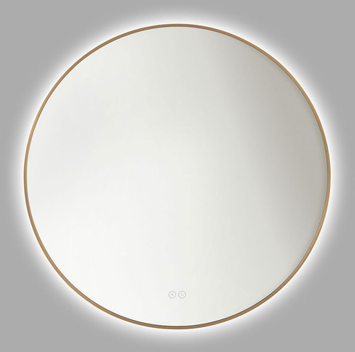 Generation Lighting MREL1430SB Cadre Contemporary Satin Brass LED 30" Wall Mounted Mirror