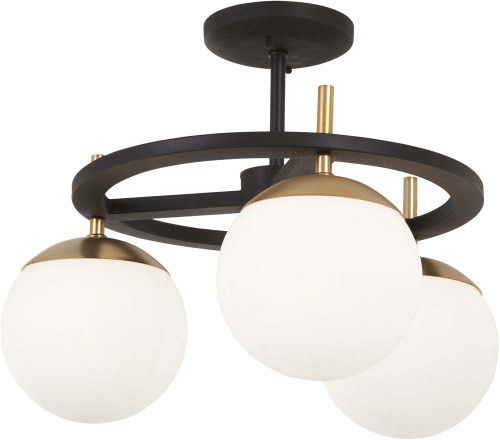 George Kovacs P1357-618 Alluria Modern Weathered Black with Autumn Gold Ceiling Lighting Fixture