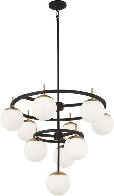 George Kovacs P1358-618 Alluria Contemporary Weathered Black with Autumn Gold Chandelier Light