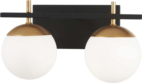 George Kovacs P1352-618 Alluria Modern Weathered Black with Autumn Gold 2-Light Vanity Lighting