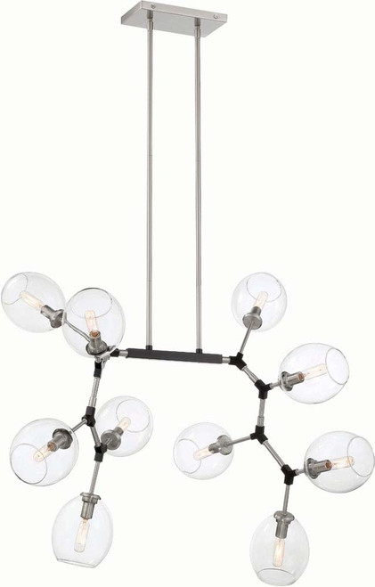 George Kovacs P1360-619 Nexpo Modern Brushed Nickel with Black Accents Island Light Fixture