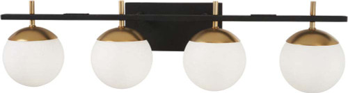 George Kovacs P1354-618 Alluria Modern Weathered Black with Autumn Gold 4-Light Vanity Lighting