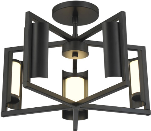 George Kovacs P1554-66A-L Trizay Modern Coal LED Flush Ceiling Light Fixture