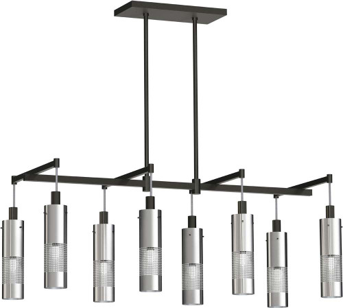 George Kovacs P1598-691 Grid 3 Contemporary Coal with Brushed Nickel Kitchen Island Light