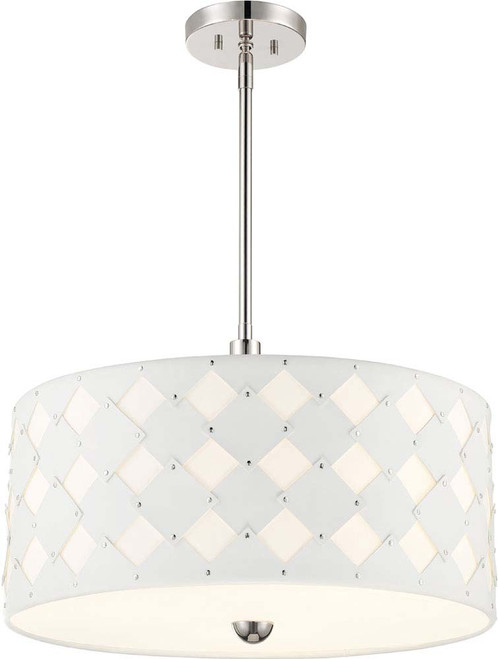 George Kovacs P5338-613 Patchwork Modern Polished Nickel Drum Pendant Lighting
