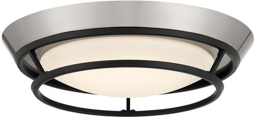 George Kovacs P5372-691-L Beam Me Up Contemporary Coal with Brushed Nickel LED 14" Ceiling Light Fixture