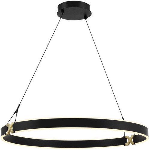 George Kovacs P5406-689-L Recovery X Modern Coal and Satin Brass 33.5" Lighting Pendant