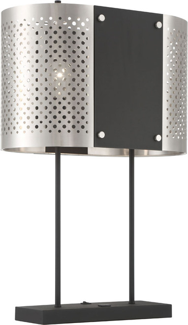 George Kovacs P5532-420 Noho Modern Brushed Nickel W/ Sand Coal Table Light