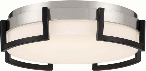 George Kovacs P953-2-691-L Bezel Set Modern Coal with Brushed Nickel LED 15" Ceiling Light Fixture