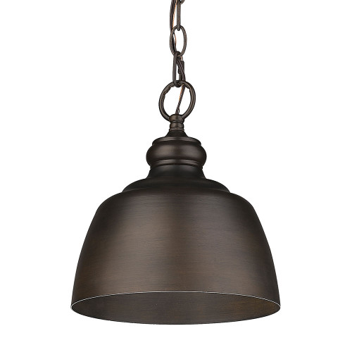 Golden Lighting 0316-M1L RBZ Holmes Rubbed Bronze Mini Pendant Hanging Light