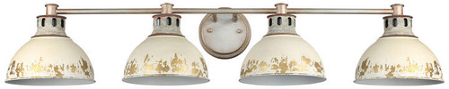 Golden Lighting 0865-BA4 AGV-AI Kinsley Retro Aged Galvanized Steel 4-Light Bathroom Vanity Light Fixture