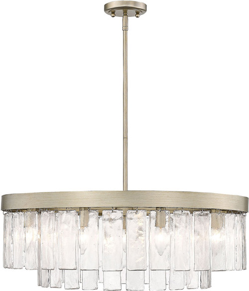 Golden Lighting 1768-9 WG-HWG Ciara Contemporary White Gold Hanging Lamp