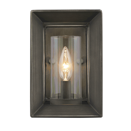 Golden Lighting 2073-1W-GMT Smyth Contemporary Gunmetal Bronze Wall Lighting Fixture
