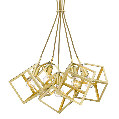 Golden Lighting 2086-5P OG Cassio Modern Olympic Gold Multi Pendant Lighting