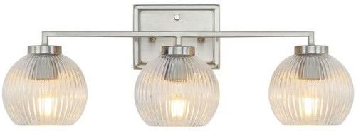 Golden Lighting 3094-BA3 PW-RIB Elliott Contemporary Pewter 3-Light Bath Sconce