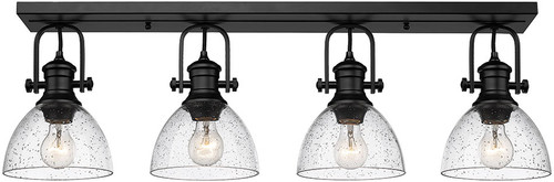 Golden Lighting 3118-4SF BLK-SD Hines Modern Matte Black Flush Mount Light Fixture