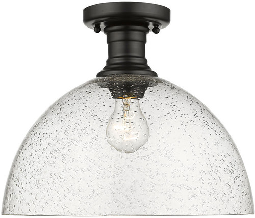 Golden Lighting 3118-SF14 BLK-SD Hines Matte Black 14" Overhead Lighting