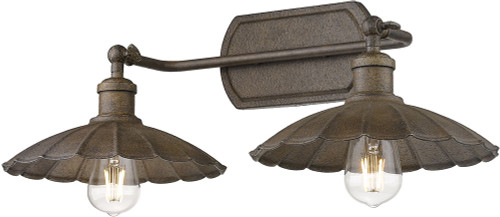 Golden Lighting 3124-BA2 DR Clemence Retro Dark Rust 2-Light Bath Lighting