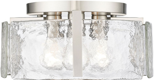 Golden Lighting 3164-FM PW-HWG Aenon Contemporary Pewter Flush Ceiling Light Fixture