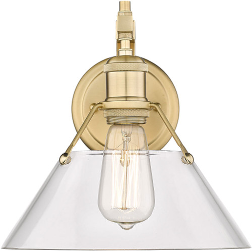 Golden Lighting 3306-1W BCB-CLR Orwell Modern Brushed Champagne Bronze Lamp Sconce