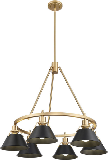 Golden Lighting 3306-6 BCB-BLK Orwell Brushed Champagne Bronze / Matte Black Chandelier Lighting