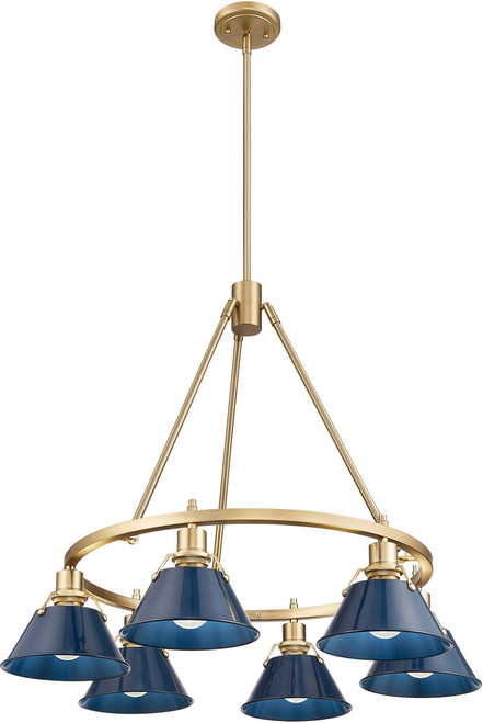 Golden Lighting 3306-6 BCB-NVY Orwell Matte Navy Chandelier Light