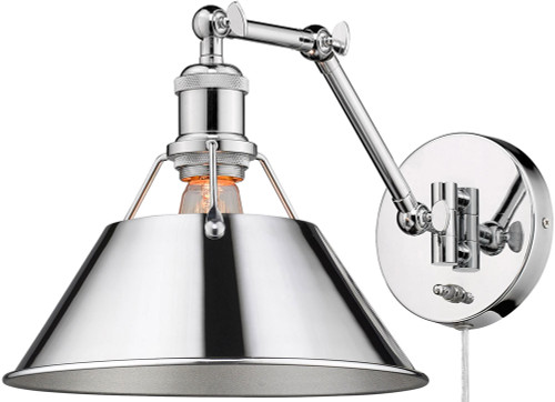 Golden Lighting 3306-A1W-CH-CH Orwell Chrome Swing Arm Wall Lamp