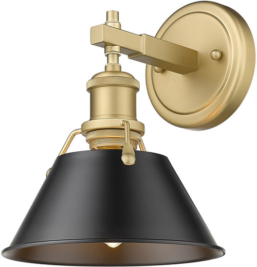 Golden Lighting 3306-BA1 BCB-BLK Orwell Brushed Champagne Bronze / Matte Black Wall Sconce